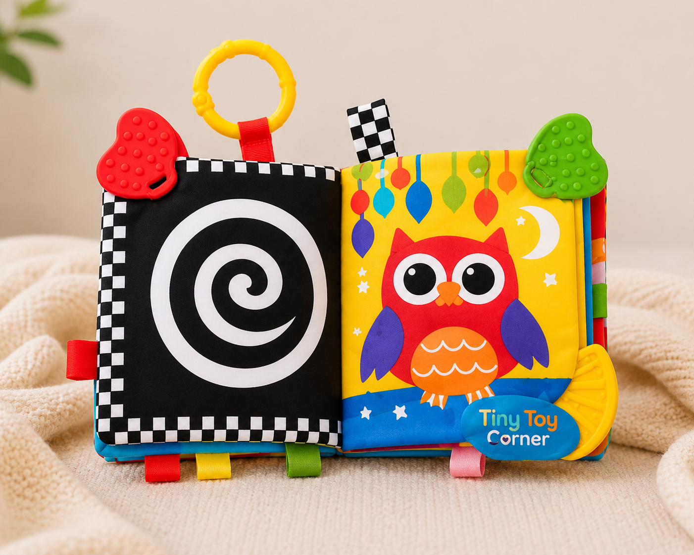 Tiny Toy Corner Baby Soft Cloth Book Toy – Sensory Learning Book for Infants