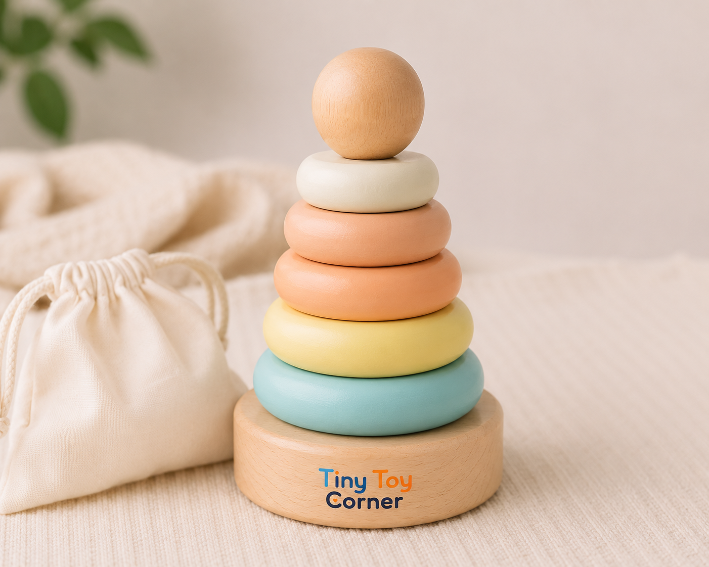 Tiny Toy Corner Wooden Stacking Rings Toy for Babies – Montessori Learning Toy