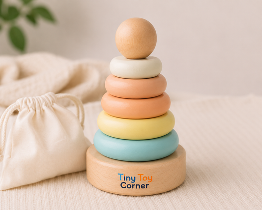 Tiny Toy Corner Wooden Stacking Rings Toy for Babies – Montessori Learning Toy